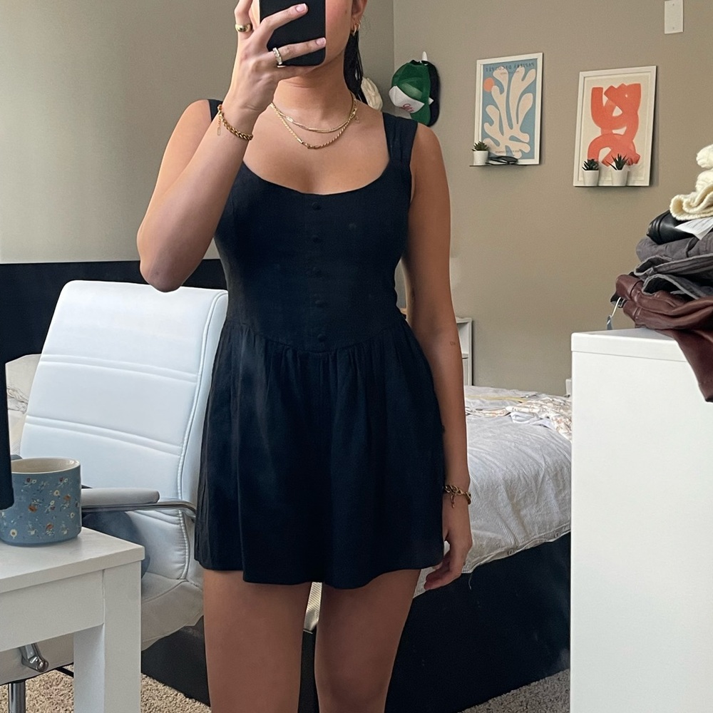 Abercrombie and Fitch corset romper in black